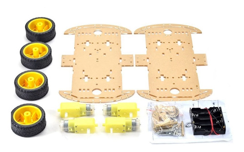 Kit Chasis Robot De Cuatro Ruedas Compatible Con Arduino