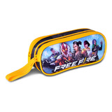 Estojo Duplo Escolar Free Fire Personagens Amarelo - Clio