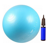 Bola Suiça 65 Cm Cor Azul Com Ilustração Para Pilates E Yoga