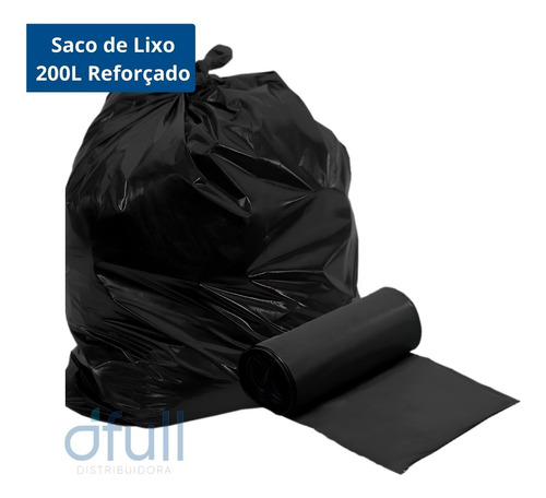 50x Saco Lixo 200l Grande Resistente Industrial Lixeira Full