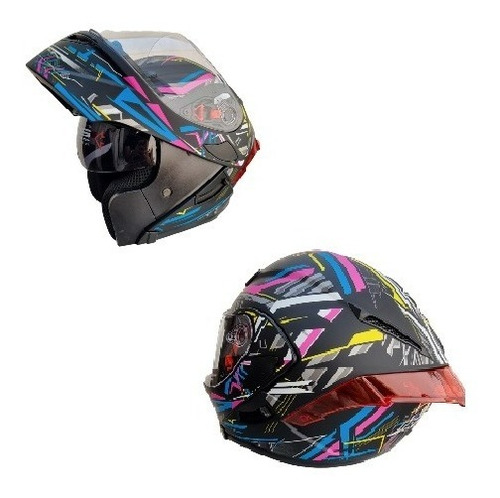 Casco Abatible Dot Mujer Dama Neon Morado Mate Motocicleta