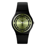 Reloj Swatch Leafy Line So32b117 Color De La Correa Negro Color Del Bisel Negro Color Del Fondo Negro
