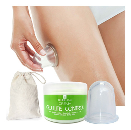 Combo Vacuum Cupping Anticelulitis Silicone Cup + Crema