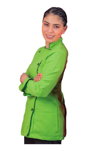 Filipina De Chef Dama, Uniforme De Cocina Verde Limon Gastro