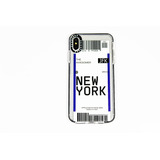 Funda Protector Ticket New York Para iPhone X / Xs + Vidrio