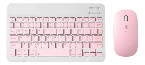 Kit Mouse Y Teclado Inalambricos Bluetooth Colores Pastel