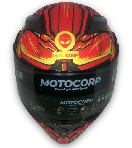 Casco Abatible Motocorp Matt Machine Red #2 Black Visor