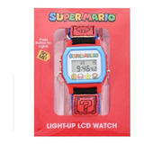 Reloj Lcd Super Mario Luigi 2022 Con Luces Color De La Correa Rojo