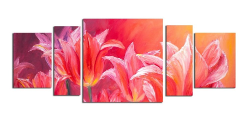 Cuadros Para Living Decorativos Flores Canvas 160x60 Tela