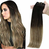 Extensiones Lacias De Cabello Humano Grueso Con Clip De Poli