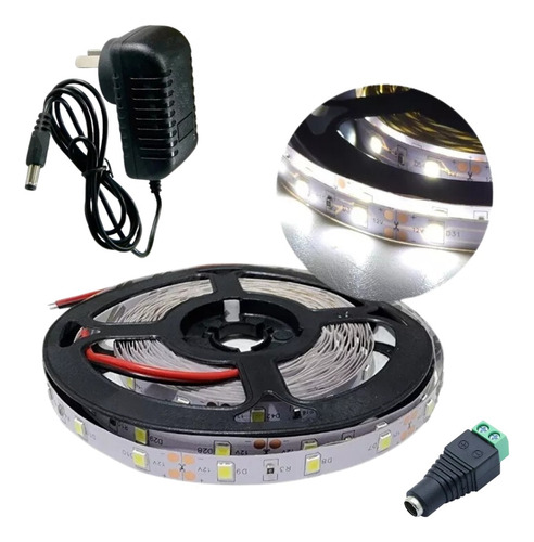 Tira Led 3528 / 2835 Interior 5m 300led+fuente 12v+conector