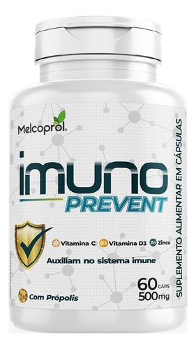 Imuno Prevent-zinco + Vitamina C + Vitamina D3 60cps 500mg 
