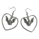 Aretes Goticos Murciélago-corazón-colgantes Giratorios