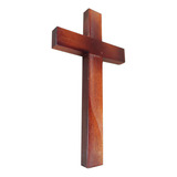 Cruz Crucifixo Madeira Grande De Parede Sem Imagem 40cm