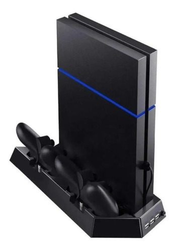 Base P/ Sony Ps4 + 2 Cooler + Hub 3 Usb Playstation4 Videcom