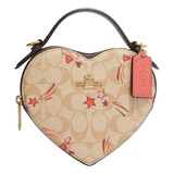 Bolsa Crossbody Coach Graham Crossbody Diseño Floreado  Marrón Con Correa De Hombro Vino Y Herrajes Oro