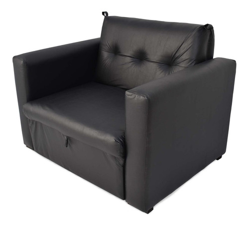 Sillon Cama 1 Plaza Ecocuero Negro - Mandy