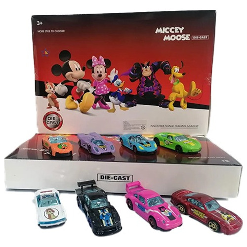 Coleccion X6 Carros Metálicos Mickey Minnie Juguete Niños