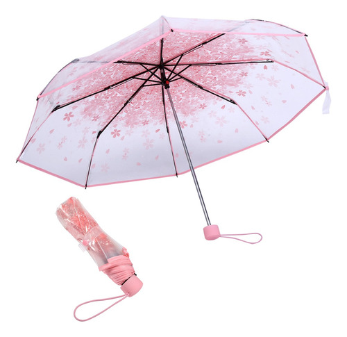 Paraguas Transparente Plegable Para Empresas Flores De Cerez