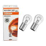 Par Lampadas Osram 2 Polos P21 12v 5w Lanterna Freio