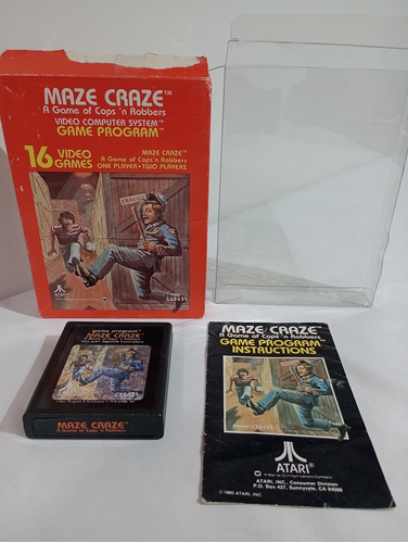 Atari 2600 Maze Craze En Caja, Juego, Manual Y Protector (a)