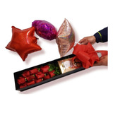 Caja De Rosas + Chocolate + 3 Globos + Envío Gratis 