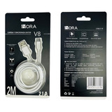 Lote 10 Pzs Cable V8 Micro Usb  1hora Cab178 2 Mts Mayoreo
