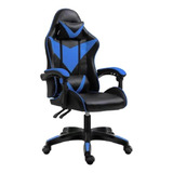 Silla Gamer Exahome Cuero Ecol Calidad Premium Reclinable Color Azul Material Del Tapizado Cuero Ecológico