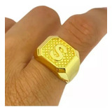 Anel Letra S Dedeira De Ouro 18k Masculino Banhada Exclusivo