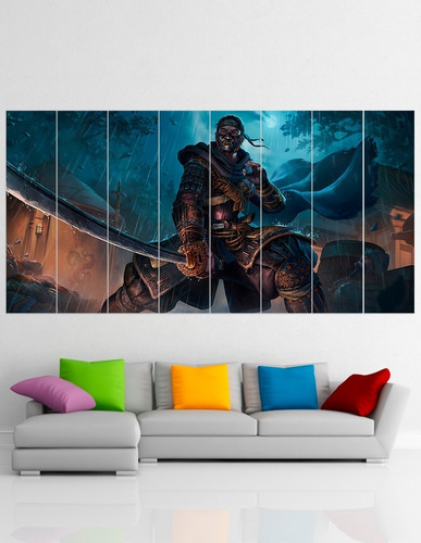 Cuadro Poliptico Samurai Ghost Of Tsushima Art Xxl 192x100cm