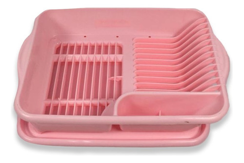 Escurridor De Platos Vasos Secaplatos Y Cubiertos Plastico Color Rosa