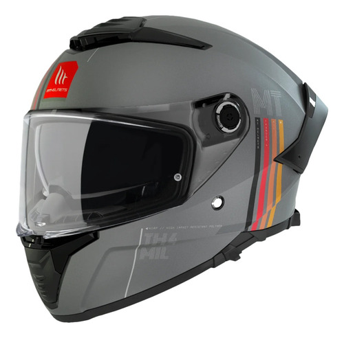 Casco Mt Helmets Thunder 4sv Mil C2 Gris Mate Para Moto