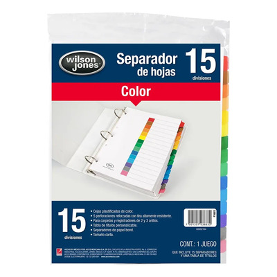 Separador De Hojas Para Carpeta De Argolla C\u002F15 Divisiones | MercadoLibre