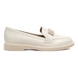 Sapato Mocassim Feminino Moleca Off White