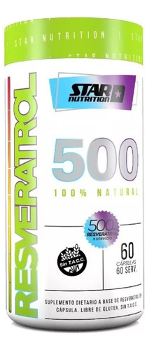 Resveratrol 500 Star Nutrition 60 Capsulas Antioxidante Sin Sabor