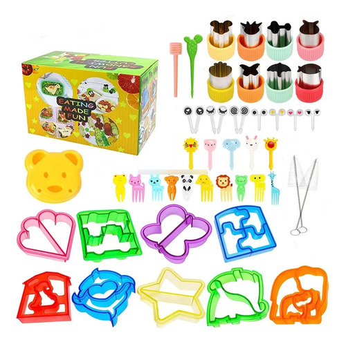 Set Cortar Alimentos Tenedor Sandwich Frutas 47pcs Niños