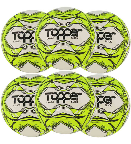 Kit 6 Bolas Topper Slick Campo Tech Fusion Impermeável + Nf