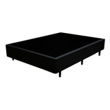 Base Cama Box Solteirão Corino Preto - 96x203x39