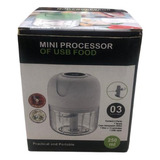 Mini Processador Alimentos Moedor Elétrico Alho S/fio  250ml