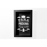 Quadro Cofre Para Proxima Viagem Em Mdf Preto 30x20x4