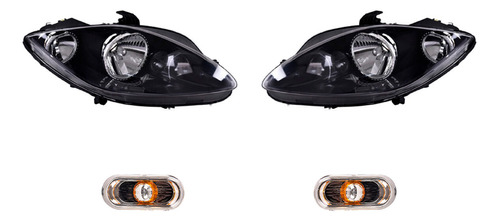 2 Faros + 2 Cuartos Depo Para Seat Leon 2010 A 2013