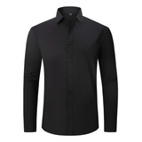 Camisa Slim Fit Manga Larga Para Hombre Casual Formal Vestir