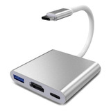 Adaptador Usb 3 En 1 Tipo C A Hdmi  Usb 3.0 Tipo C