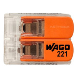 Conector Emenda Wago 2 Vias 4mm - Kit 20 - Transparente