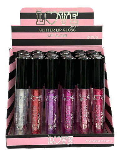 Brillo Labial Glitter Tejar Love Crazy Caja X24 Unidades