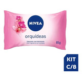 Kit 8 Sabonetes Em Barra Hidratante Nivea Orquídeas 85g