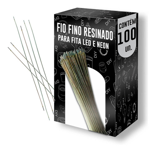 Kit 100 Fio Fino Cabinho Resinado P/ Fita Led E Neon - 10cm