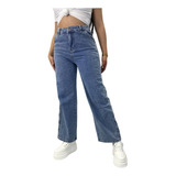 Pantalon Jeans Mom Recto Basico Con Detalle Cuadrille Hq3387