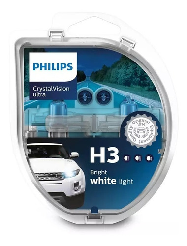 Par De Lâmpadas Philips Crystal Vision Ultra H3 55w 12v