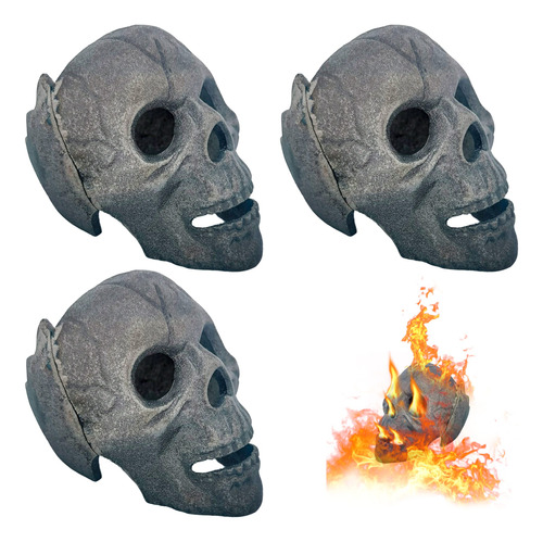 3 Piezas De Calaveras Ignifugas, Hechas De Metal, Para Hogue